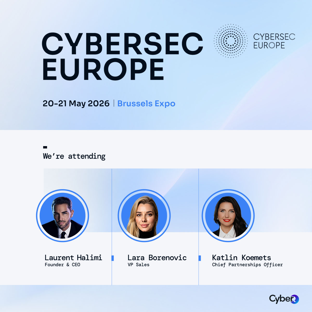 📢 Shared from CYBERR Our intrepid Cyberr team members Laurent Halimi, Lara Borenovic, and Kätlin Koemets are…