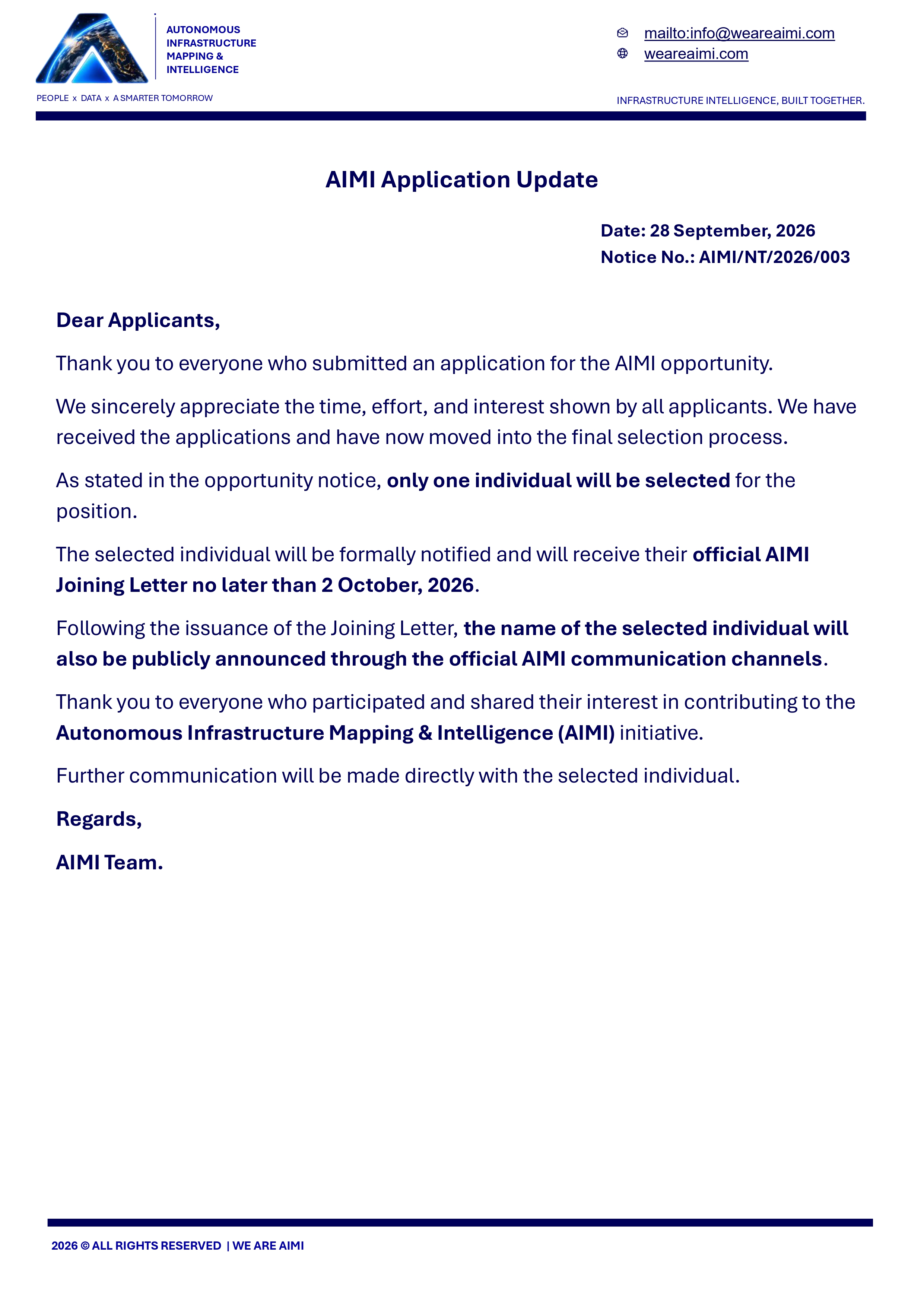 📢 Shared from Autonomous Infrastructure Mapping & intelligence Applications closed. 📌 A big thank you to…