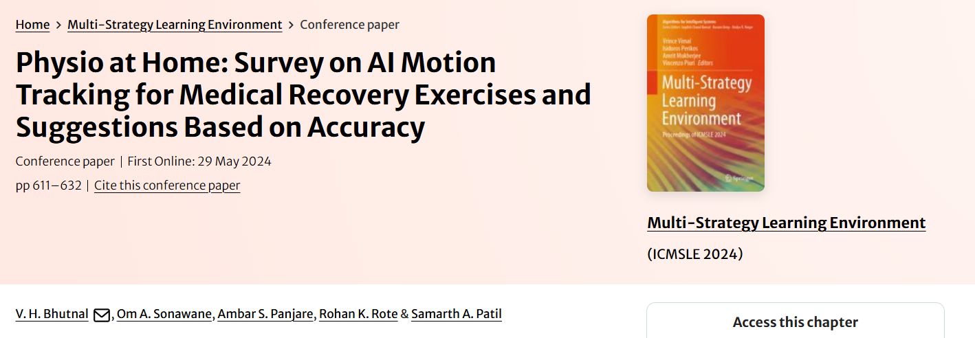 Published. Our paper “Physio at Home: Survey on AI Motion Tracking for Medical Recovery Exercises and…
