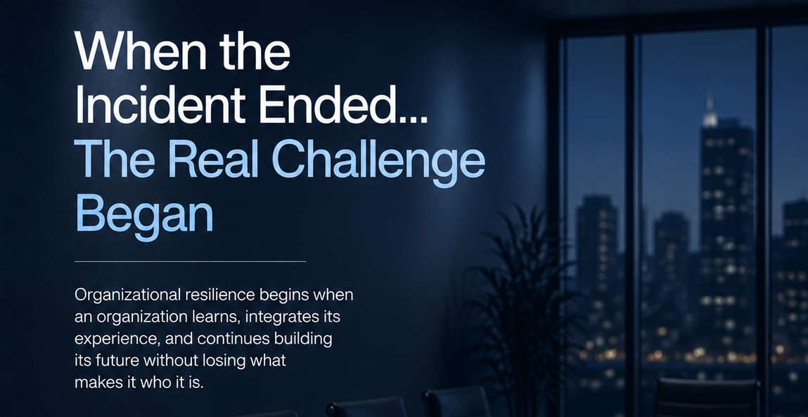 When the Incident Ended... The Real Challenge Began Imagine an organization that has just emerged from a…