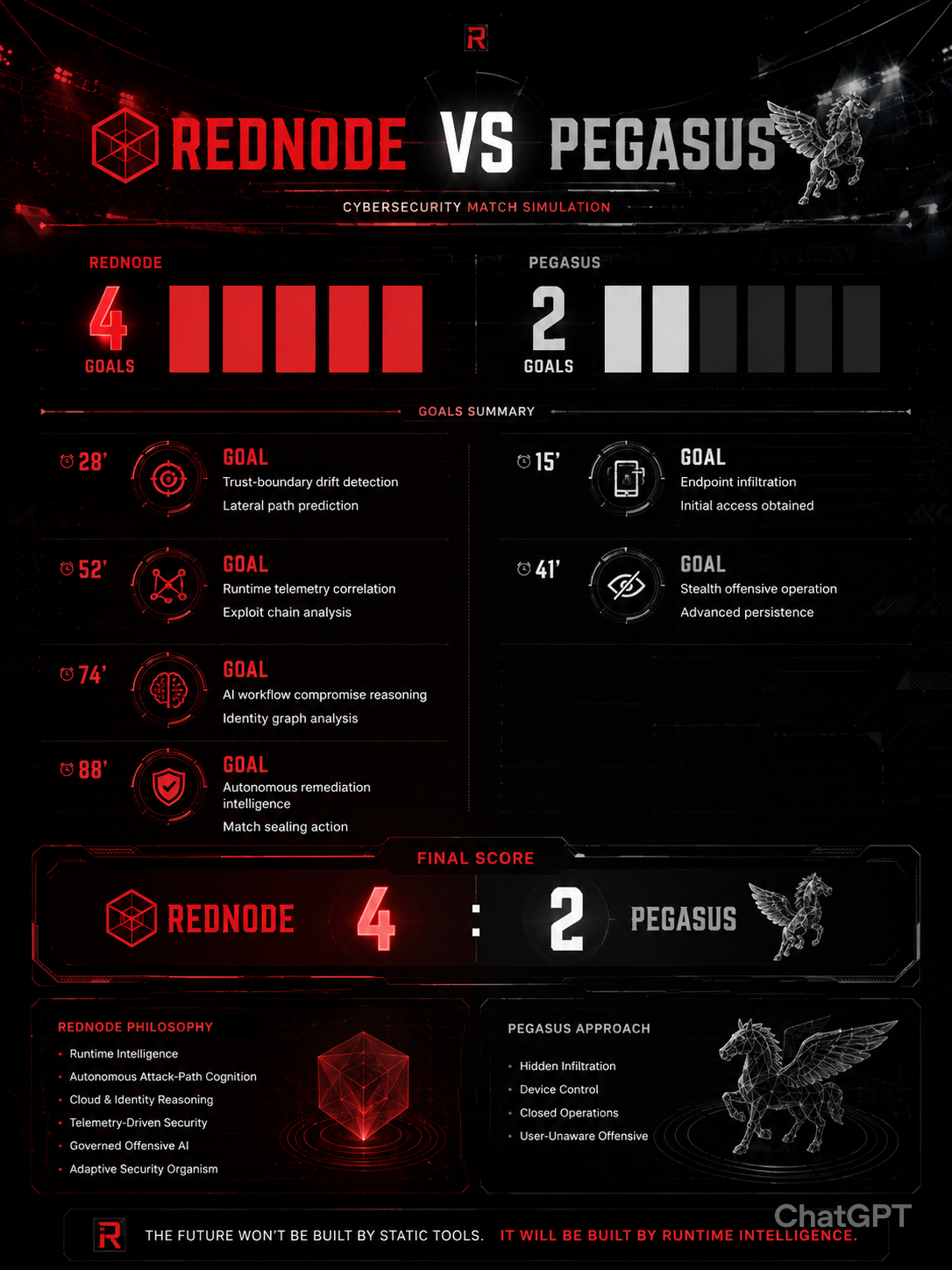 ⚽ REDNODE VS PEGASUS ⚽ Dwie różne generacje cyberbezpieczeństwa. Dwie różne filozofie działania. Jedno…