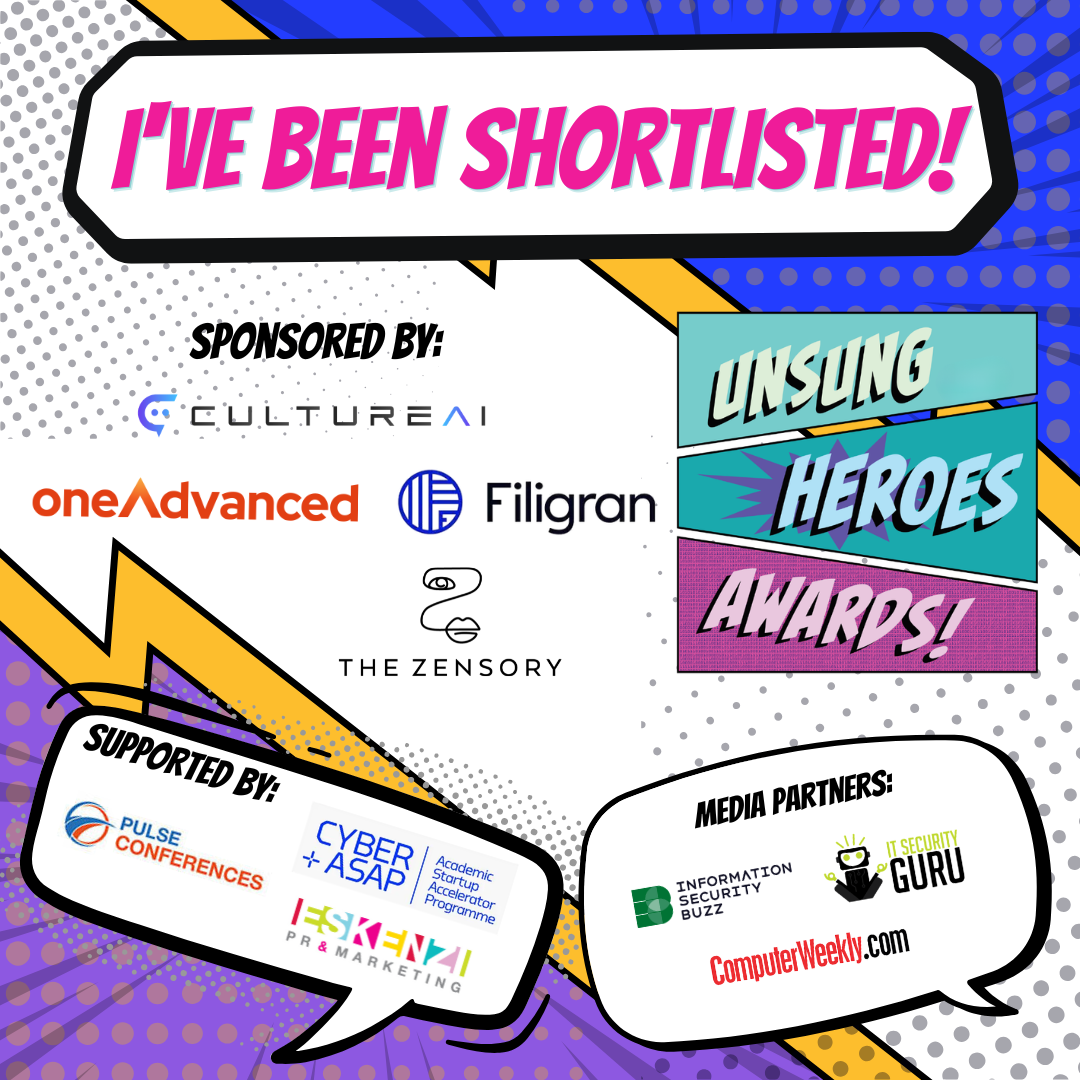 Well, this is rather bloody lovely. 💖 I’ve been shortlisted for Godmother of Security in the Security…