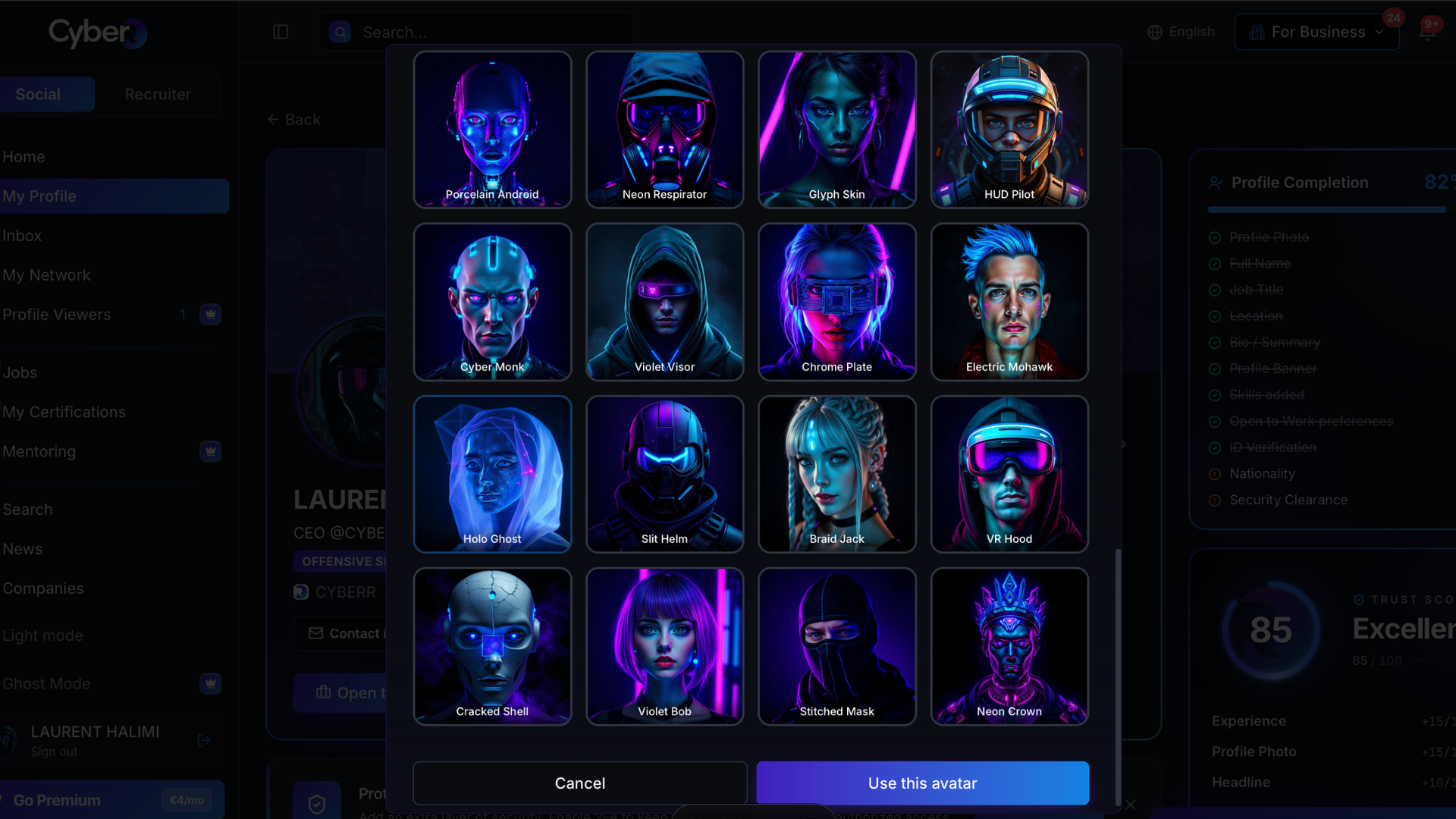 The Cyberr Avatar Library is live.