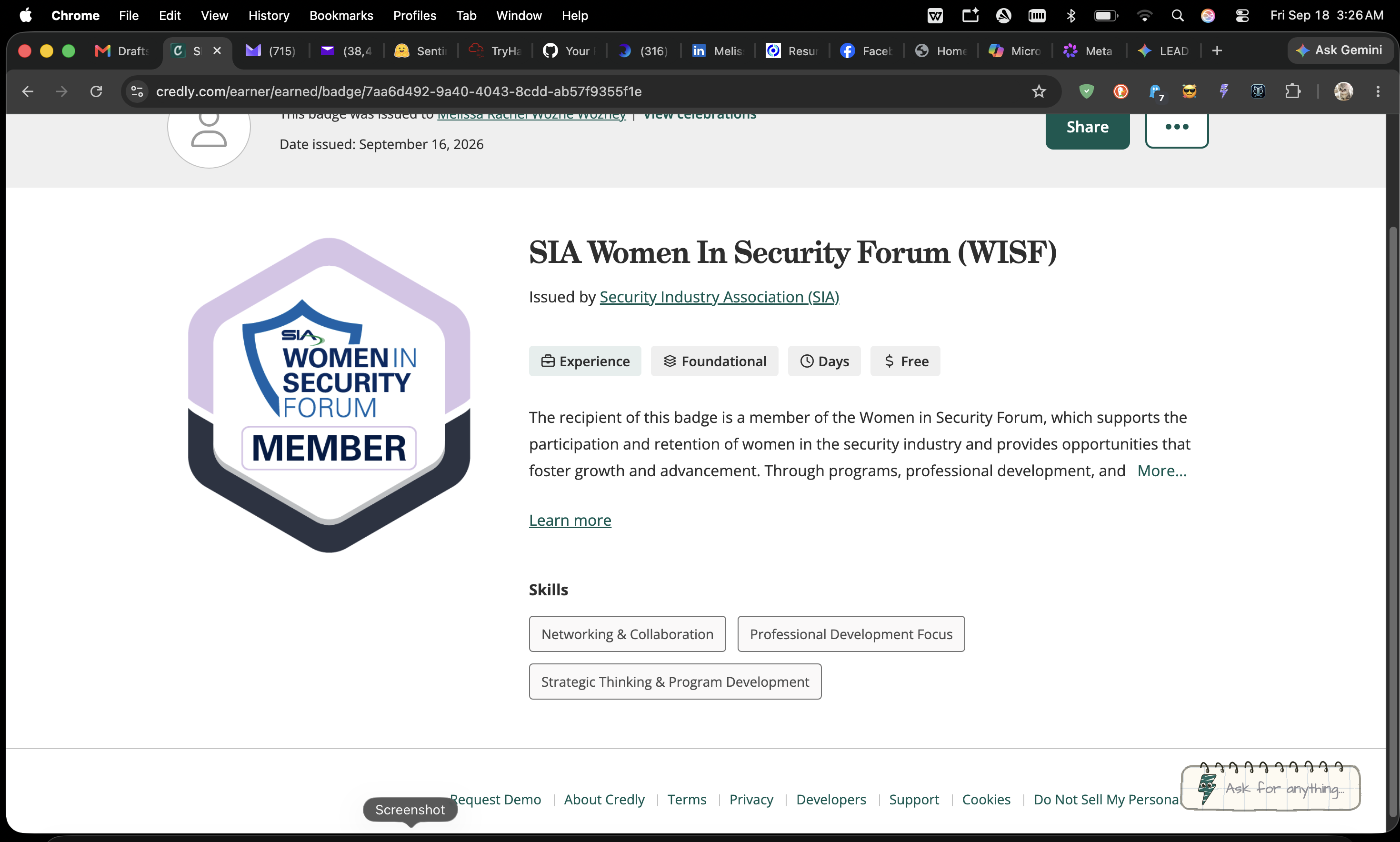 xBig personal milestone — I've officially joined the Security Industry Association's Women In Security Forum…