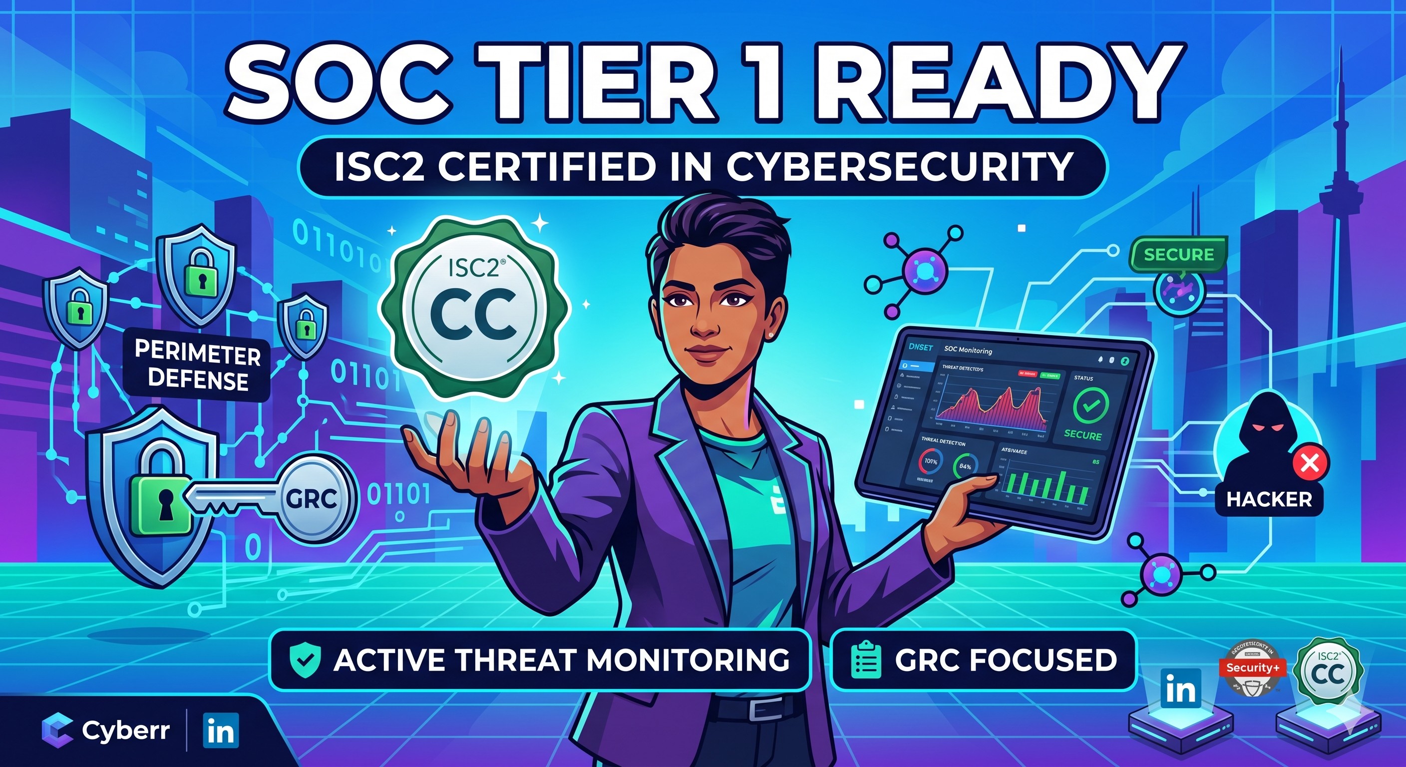New Certification: ISC2 Certified in Cybersecurity (CC) | Ready for SOC Tier 1 Thrilled to share that I…