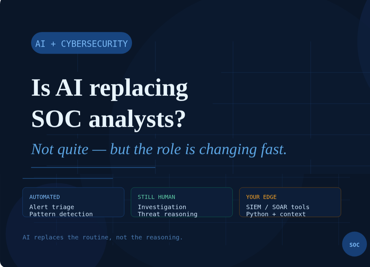 AI is changing the SOC analyst role, here's what entry-level talent needs to know. A lot of people in…