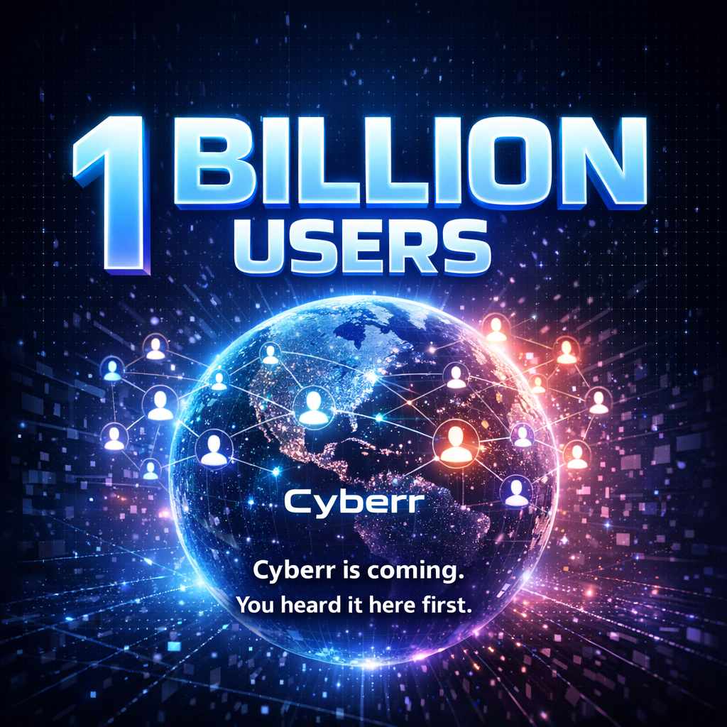 Cyberr will hit 1 billion users. Remember this post.