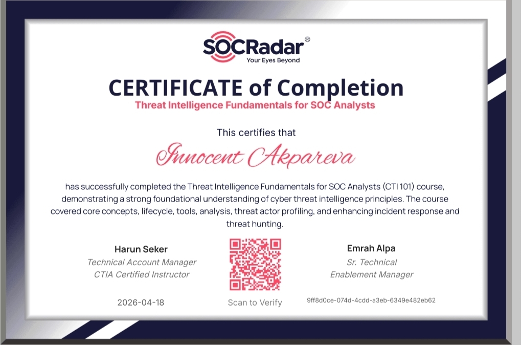 Another gem from SOCRadar® Extended Threat Intelligence This course covered the full spectrum of cyber…