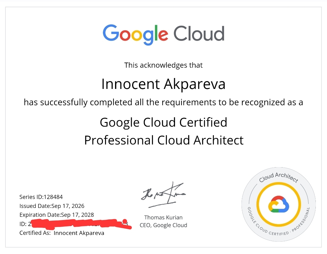 Happy to announce that I passed the Professional Cloud Architect Certification today! ✅️