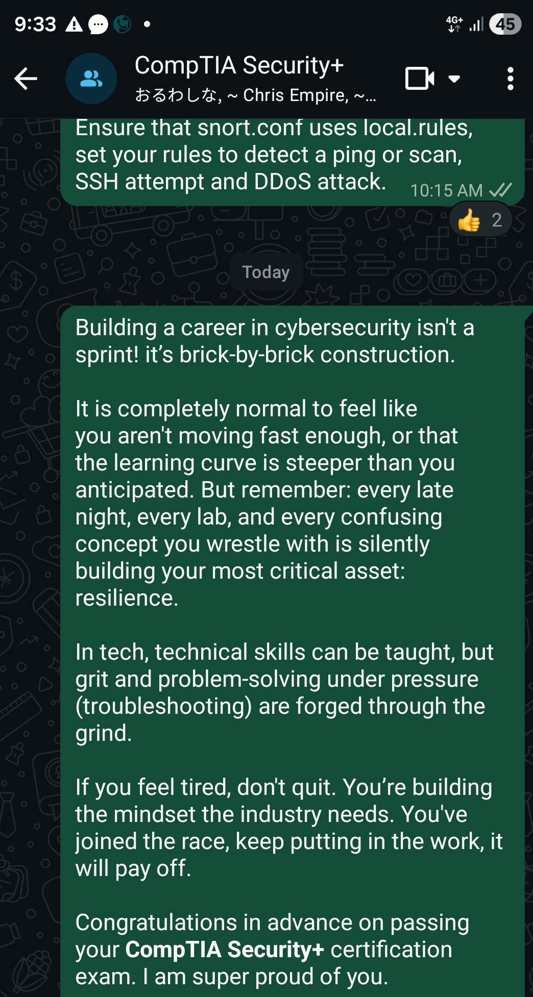 I recently sent this message to our current CompTIA Security+ cohort, but I wanted to share it here because…